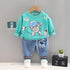 Spring and Autumn Boys Crewneck Long Sleeve Suit